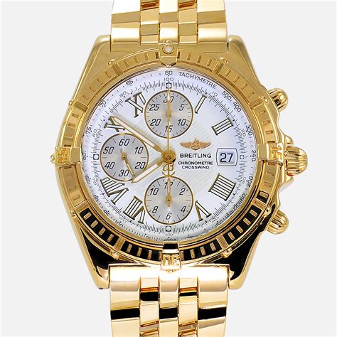 breitling 18 karat gold watch|breitling gold watch price.